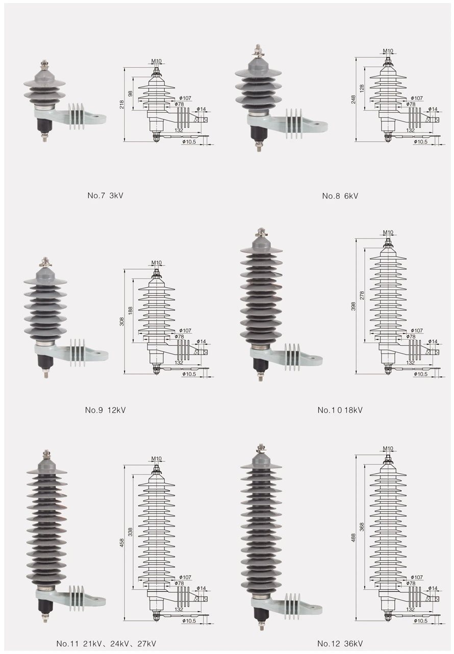 33kv High Voltage Polymer Lightning Arrester In Transformer